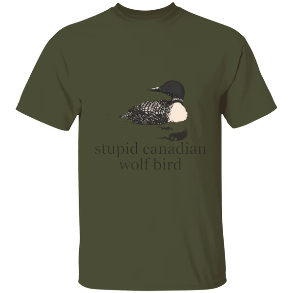 Stupid Canadian Wolf Bird Shirt - Image 9