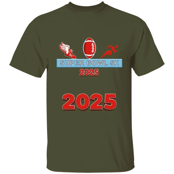super bowl 5k 2025 stylish shirt militarygreen