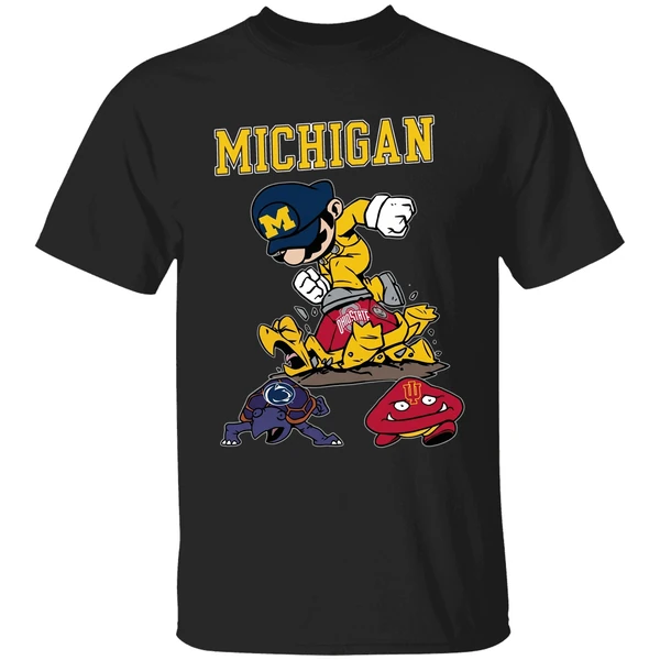 Super Mario Michigan Wolverines Stomp Ohio State Buckeye Penn State And Indiana Hoosiers Shirt