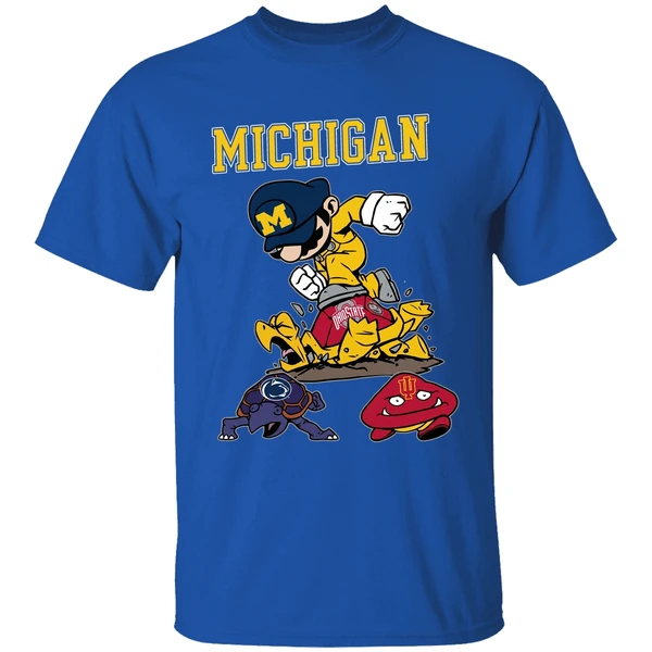 Super Mario Michigan Wolverines Stomp Ohio State Buckeye Penn State And Indiana Hoosiers Shirt - Image 8