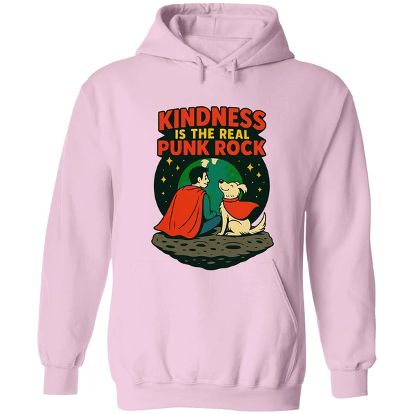 Superman And Krypto Kindness Is The Real Punk Rock Cartoon Hoodie - Image 4
