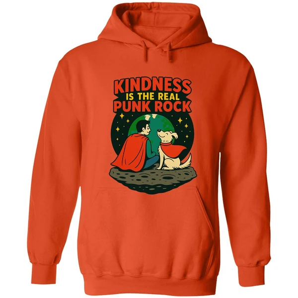 Superman And Krypto Kindness Is The Real Punk Rock Cartoon Hoodie - Image 5
