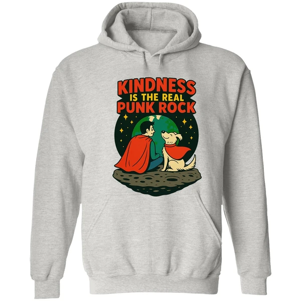 Superman And Krypto Kindness Is The Real Punk Rock Cartoon Hoodie - Image 7