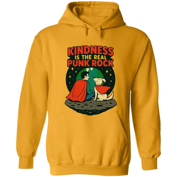 Superman And Krypto Kindness Is The Real Punk Rock Cartoon Hoodie - Image 9