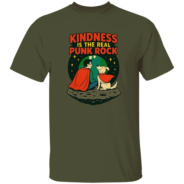 Superman And Krypto Kindness Is The Real Punk Rock Cartoon Shirt - Image 3