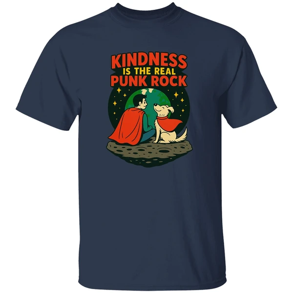 Superman And Krypto Kindness Is The Real Punk Rock Cartoon Shirt - Image 4