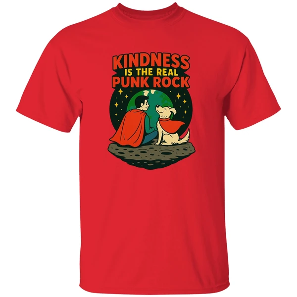 Superman And Krypto Kindness Is The Real Punk Rock Cartoon Shirt - Image 6