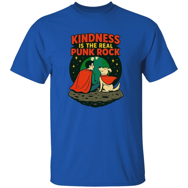 Superman And Krypto Kindness Is The Real Punk Rock Cartoon Shirt - Image 7