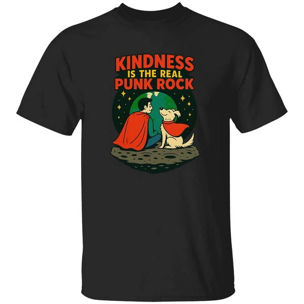 Superman And Krypto Kindness Is The Real Punk Rock Cartoon Shirt - Image 9