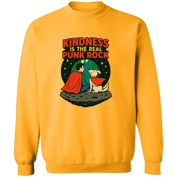 Superman And Krypto Kindness Is The Real Punk Rock Cartoon Sweatshirt