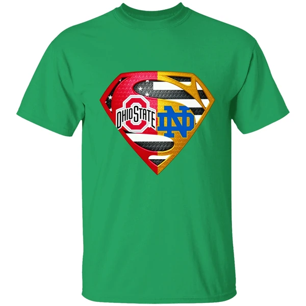 Superman Ohio State Buckeyes And Notre Dame Fighting Irish Shirt