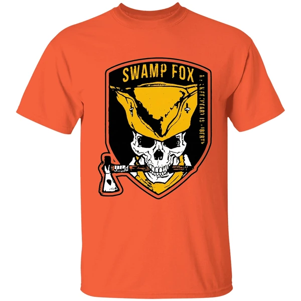 swamp fox patch my sweetheart is liberty skull shirt orange
