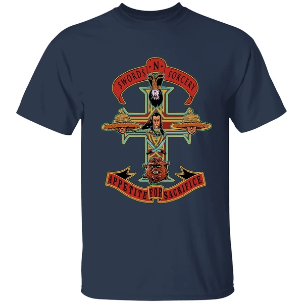 swords n sorcery appetite for sacrifice shirt navy
