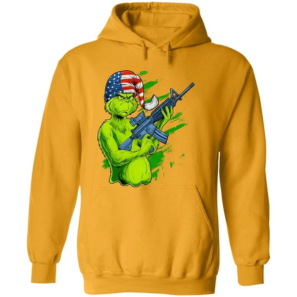 Tactical Grinch Holding Rifle Ar 15 American Hat Hoodie