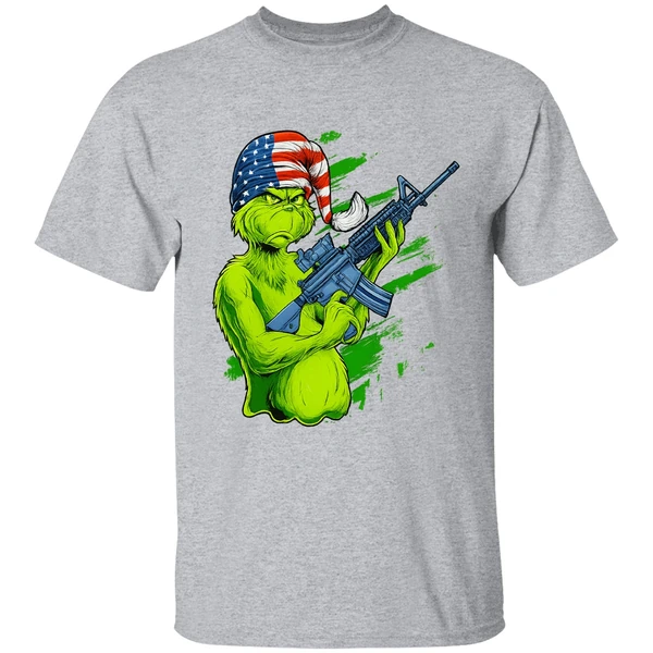 Tactical Grinch Holding Rifle Ar 15 American Hat Shirt
