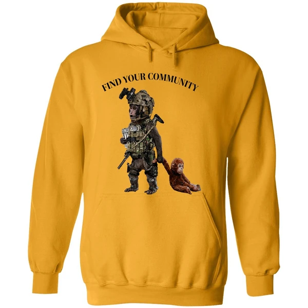 Tactical Punch The Monkey Find Your Community Hoodie