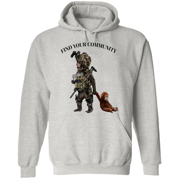 Tactical Punch The Monkey Find Your Community Hoodie - Image 9