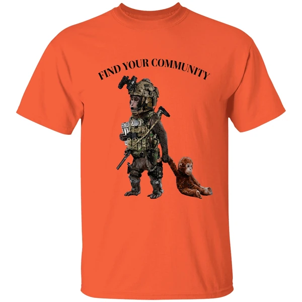 tactical punch the monkey find your community shirt orange