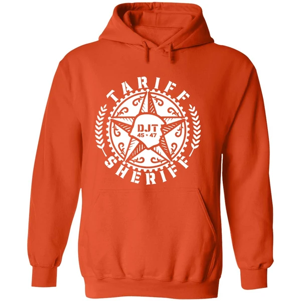 Tariff Sheriff Badge Donald Trump 45 47 Hoodie - Image 6