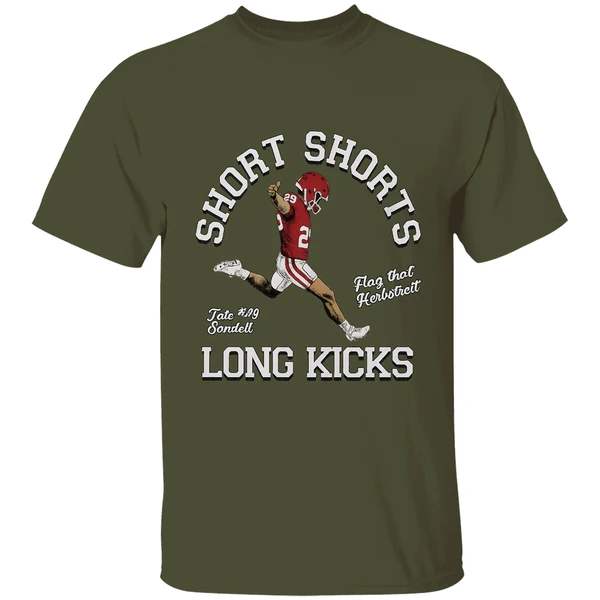 Tate Sandell Oklahoma Sooners Short Shorts Flag That Herbstreit Long Kicks Shirt - Image 3