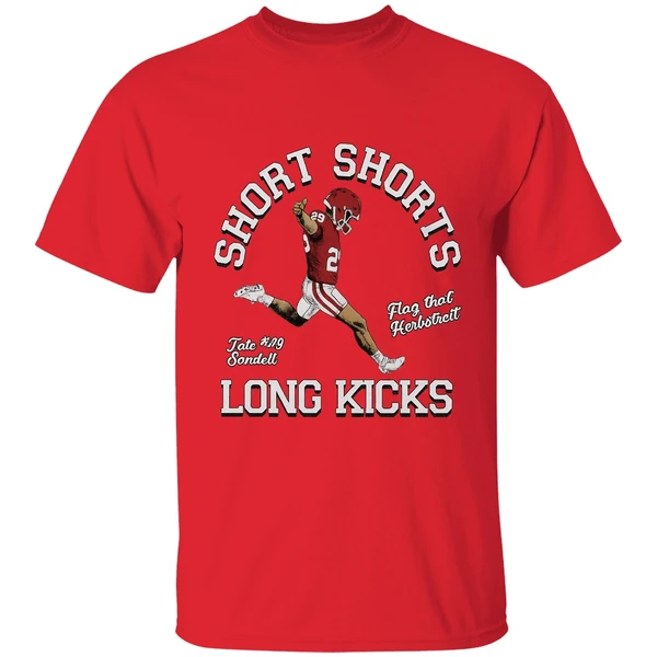 Tate Sandell Oklahoma Sooners Short Shorts Flag That Herbstreit Long Kicks Shirt - Image 6