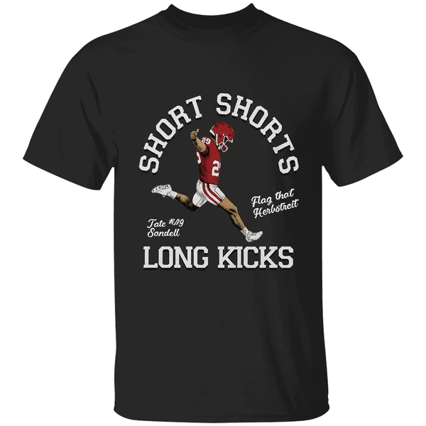 Tate Sandell Oklahoma Sooners Short Shorts Flag That Herbstreit Long Kicks Shirt - Image 8