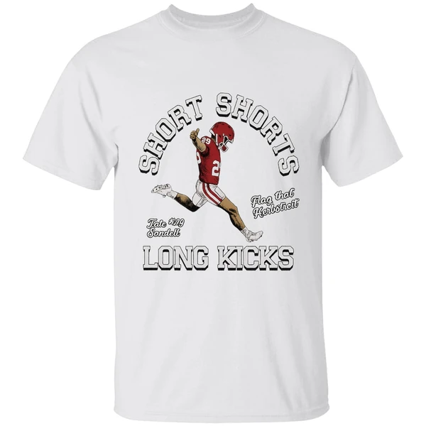 Tate Sandell Oklahoma Sooners Short Shorts Flag That Herbstreit Long Kicks Shirt - Image 9