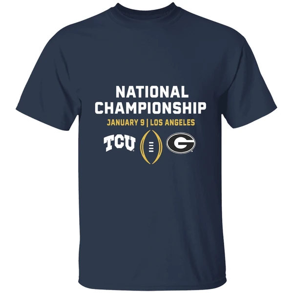 tcu horned frogs vs georgia bulldogs college football shirt navy