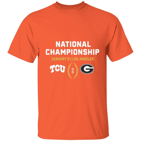 tcu horned frogs vs georgia bulldogs college football shirt orange
