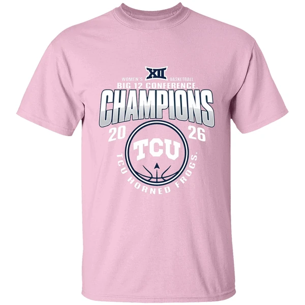 tcu horned frogs womens basketball big 12 conference champions 2026 shirt lightpink