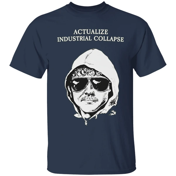 ted kaczynski actualize industrial collapsi shirt navy