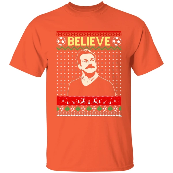 ted lasso believe christmas shirt orange