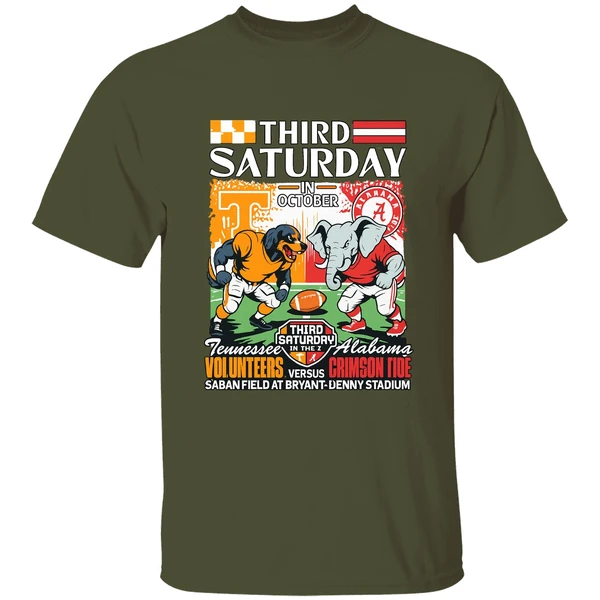 Tennessee Volunteers Vs Alabama Crimson Tide Third Saturday In October 2025 Shirt - Image 3