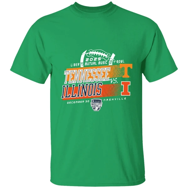 Tennessee Vs Illinois 2025 Lyberty Mutual Music City Bowl Shirt - Image 2