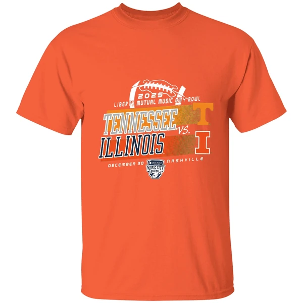 Tennessee Vs Illinois 2025 Lyberty Mutual Music City Bowl Shirt - Image 6