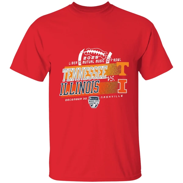 Tennessee Vs Illinois 2025 Lyberty Mutual Music City Bowl Shirt - Image 7