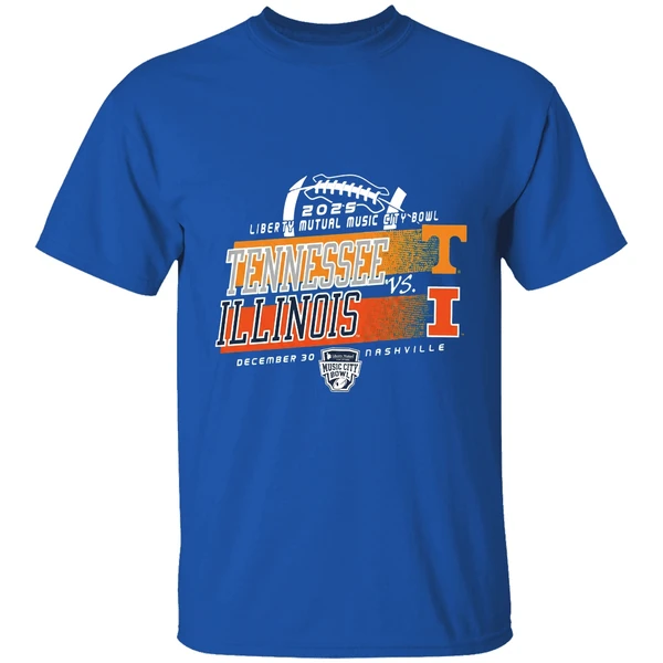 Tennessee Vs Illinois 2025 Lyberty Mutual Music City Bowl Shirt - Image 8