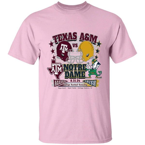 Texas Am Aggies Vs Notre Dame Fighting Irish College Football Gameday Helmet Shirt - Image 2