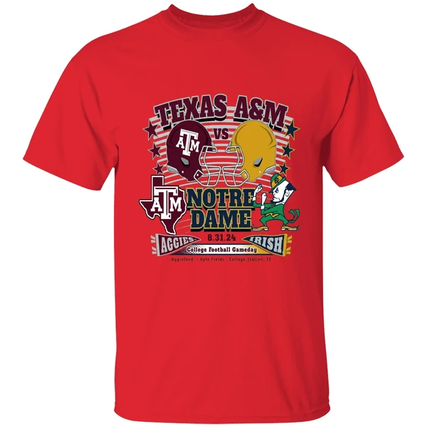 Texas Am Aggies Vs Notre Dame Fighting Irish College Football Gameday Helmet Shirt - Image 4