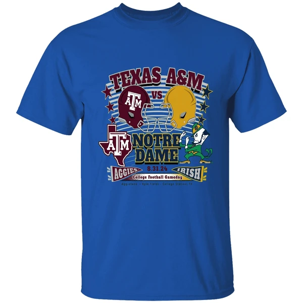 Texas Am Aggies Vs Notre Dame Fighting Irish College Football Gameday Helmet Shirt - Image 5