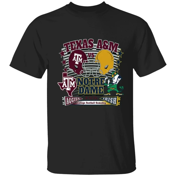 Texas Am Aggies Vs Notre Dame Fighting Irish College Football Gameday Helmet Shirt - Image 7