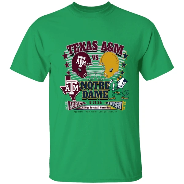 Texas Am Aggies Vs Notre Dame Fighting Irish College Football Gameday Helmet Shirt - Image 8