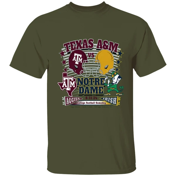 Texas Am Aggies Vs Notre Dame Fighting Irish College Football Gameday Helmet Shirt - Image 9