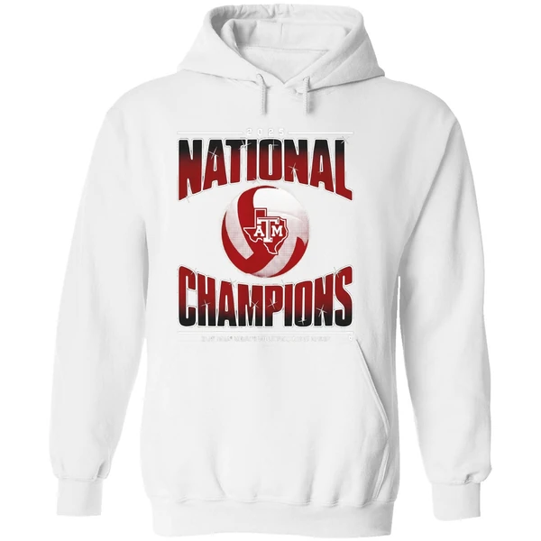 Texas Am Womens Volleyball 2025 Ncaa Champions Logo Hoodie - Image 8