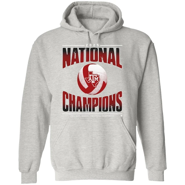 Texas Am Womens Volleyball 2025 Ncaa Champions Logo Hoodie - Image 9