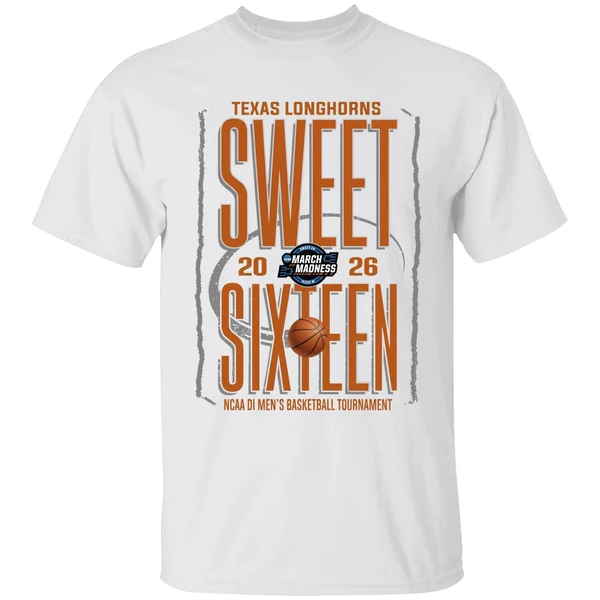Texas Longhorns Sweet Sixteen 2026 Ncaa Di Mens Basketball Tournament Shirt