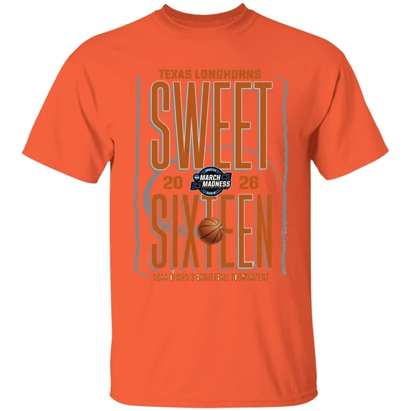 texas longhorns sweet sixteen 2026 ncaa di mens basketball tournament shirt orange