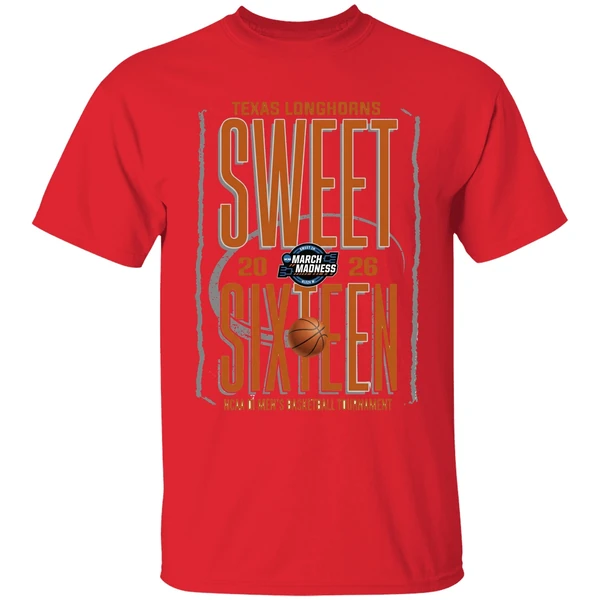 Texas Longhorns Sweet Sixteen 2026 Ncaa Di Mens Basketball Tournament Shirt - Image 4