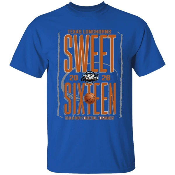 Texas Longhorns Sweet Sixteen 2026 Ncaa Di Mens Basketball Tournament Shirt - Image 5