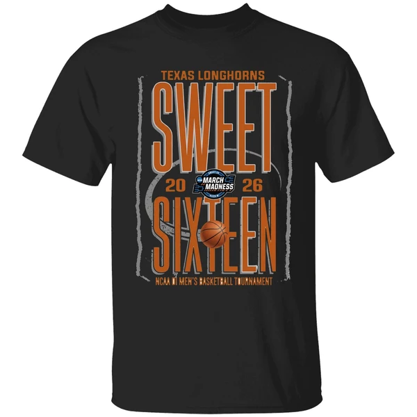 Texas Longhorns Sweet Sixteen 2026 Ncaa Di Mens Basketball Tournament Shirt - Image 7